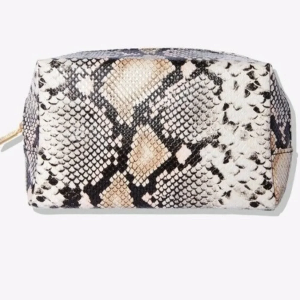 TARTE Fab & Faux Vegan Snakeskin Makeup Bag NEW
